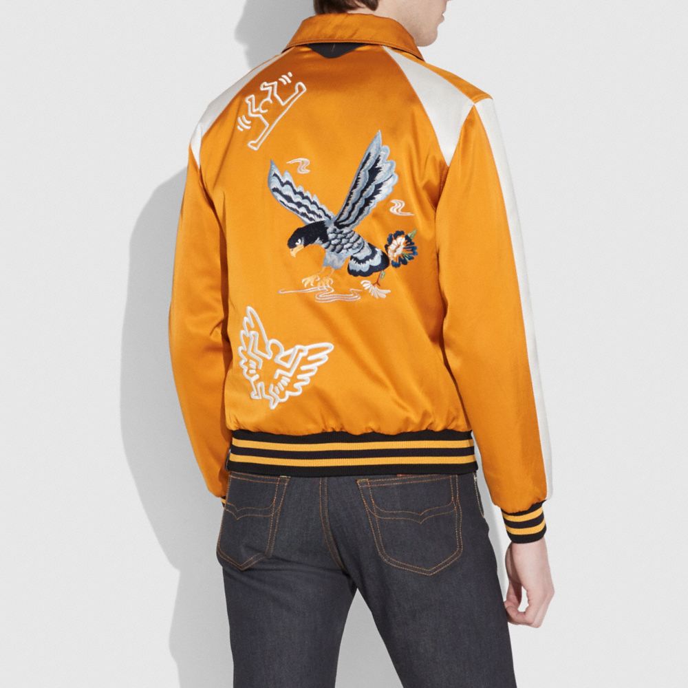 COACH X KEITH HARING SKATER SOUVENIR VARSITY JACKET - Alternate View 2