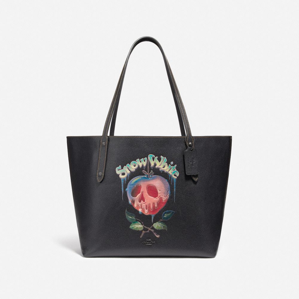 DISNEY X COACH MARKET TOTE WITH POISON APPLE GRAPHIC
