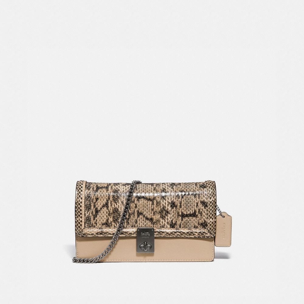 HUTTON CLUTCH IN SNAKESKIN