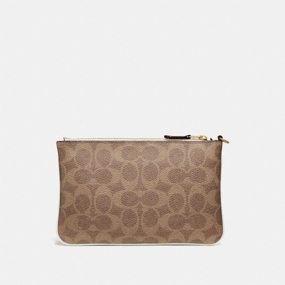 SMALL WRISTLET IN COLORBLOCK SIGNATURE CANVAS - Alternate View 1