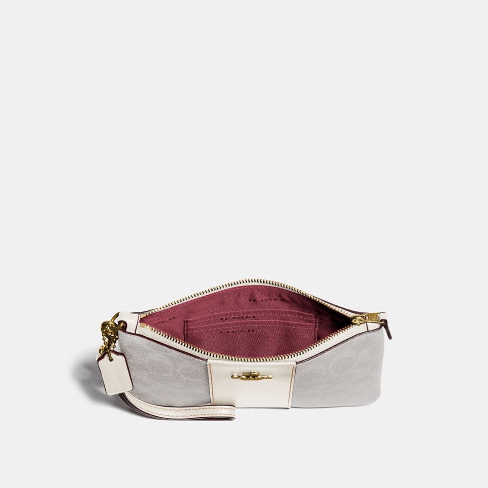 SMALL WRISTLET IN COLORBLOCK SIGNATURE CANVAS - Alternate View 1