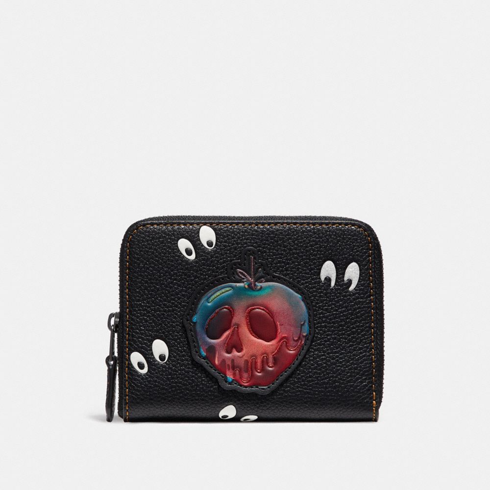 DISNEY X COACH SMALL ZIP AROUND WALLET WITH SPOOKY EYES PRINT
