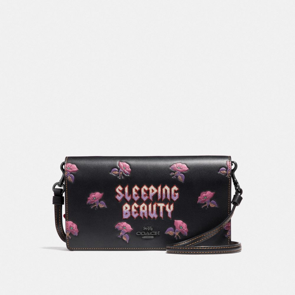 DISNEY X COACH SLEEPING BEAUTY FOLDOVER CROSSBODY CLUTCH