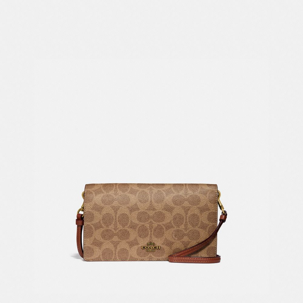 HAYDEN FOLDOVER CROSSBODY CLUTCH IN COLORBLOCK SIGNATURE CANVAS
