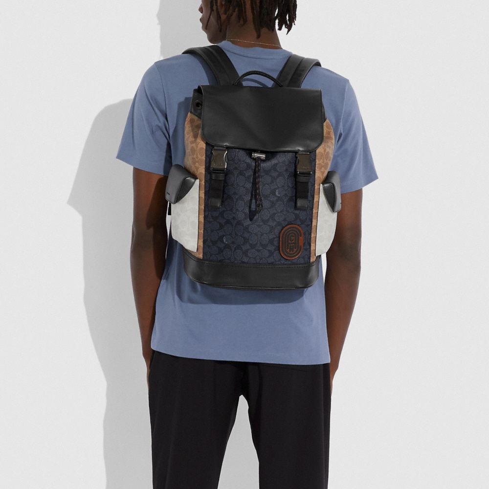 RIVINGTON BACKPACK IN COLORBLOCK SIGNATURE CANVAS - Alternate View 3