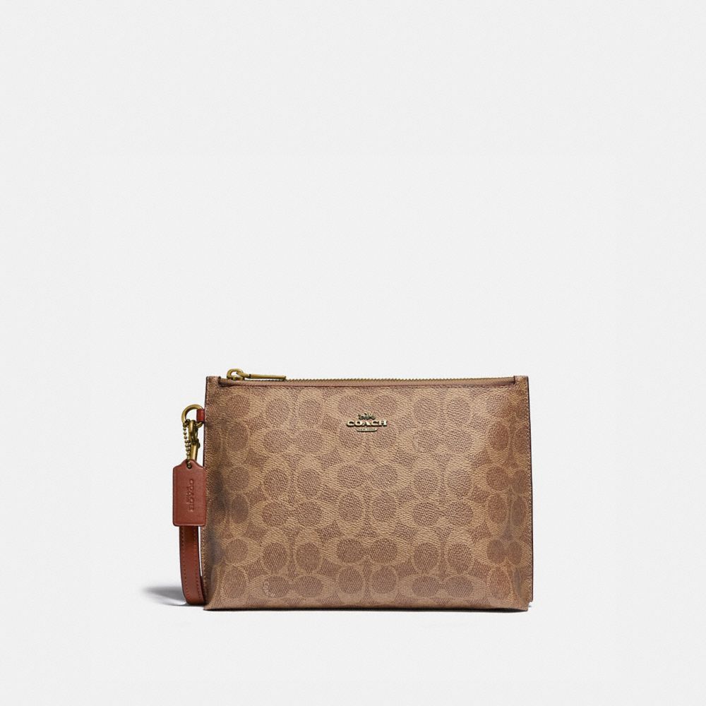 CHARLIE POUCH IN COLORBLOCK SIGNATURE CANVAS