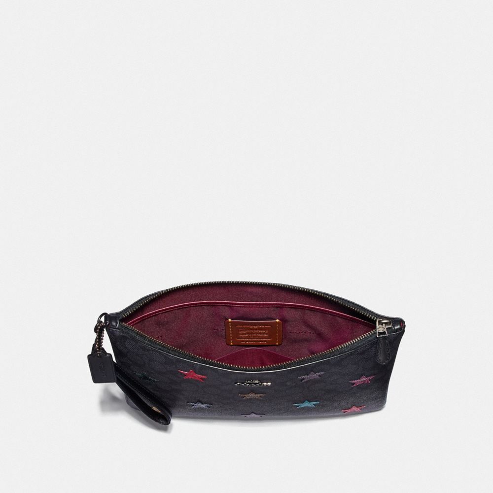 LARGE WRISTLET 30 IN SIGNATURE CANVAS WITH STAR APPLIQUE AND SNAKESKIN DETAIL - Alternate View 1