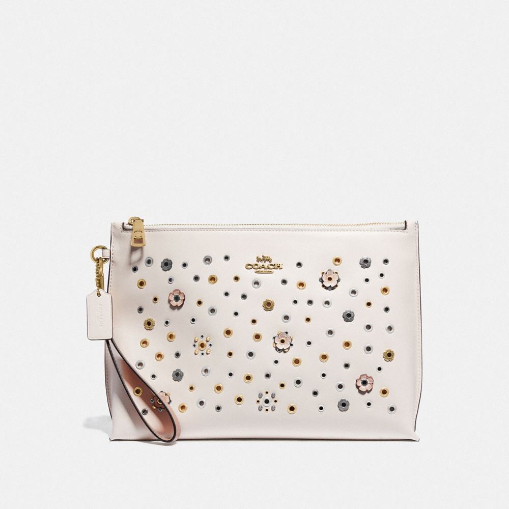 LARGE CHARLIE POUCH WITH SCATTERED RIVETS