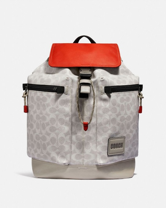 PACER UTILITY BACKPACK IN SIGNATURE CANVAS WITH COACH PATCH