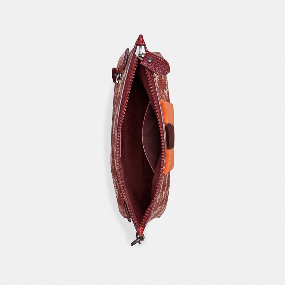 CHARLIE POUCH WITH HORSE AND CARRIAGE PRINT AND VARSITY STRIPE - Alternate View 1