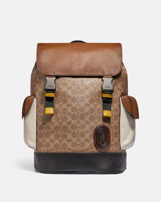 RIVINGTON BACKPACK IN SIGNATURE CANVAS WITH COACH PATCH