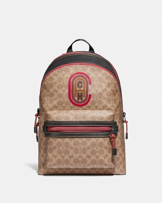 ACADEMY BACKPACK IN SIGNATURE CANVAS WITH COACH PATCH