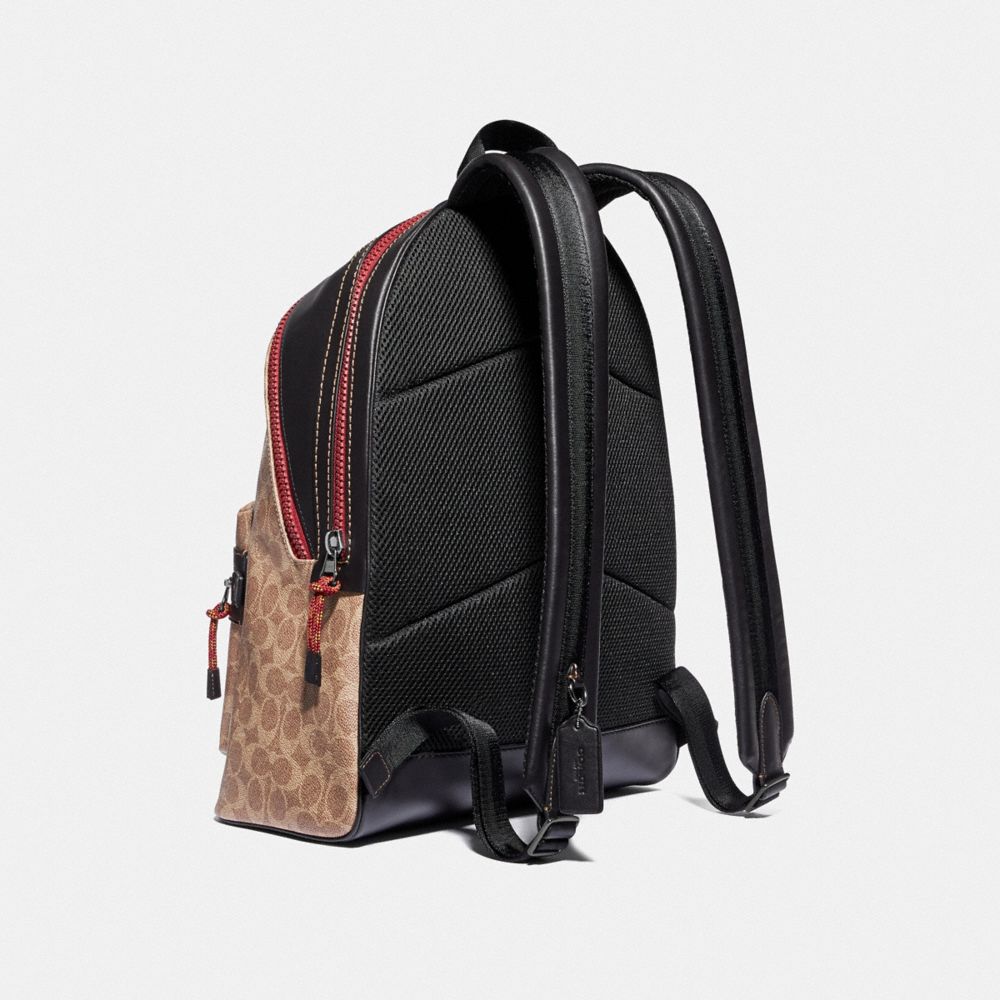 ACADEMY BACKPACK IN SIGNATURE CANVAS WITH COACH PATCH - Alternate View 1