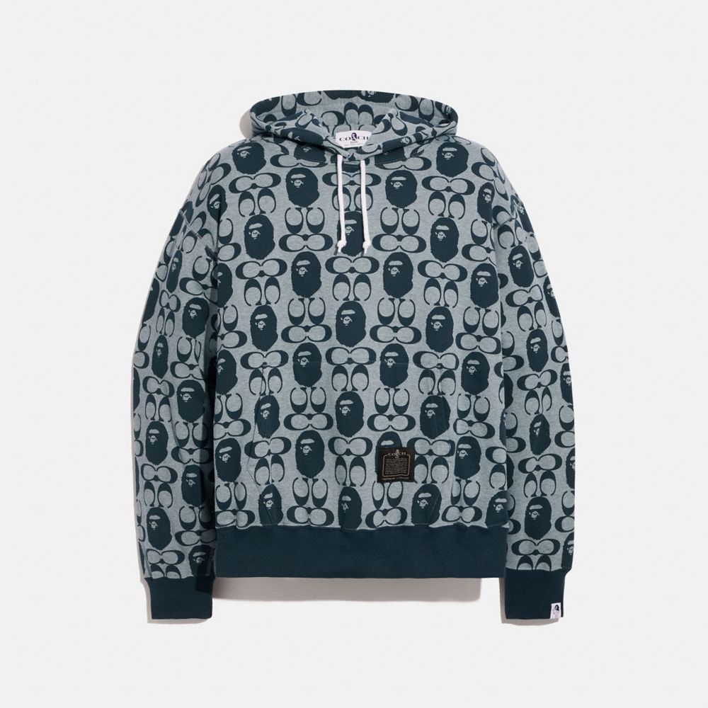 bape x coach tote 22 in signature jacquard