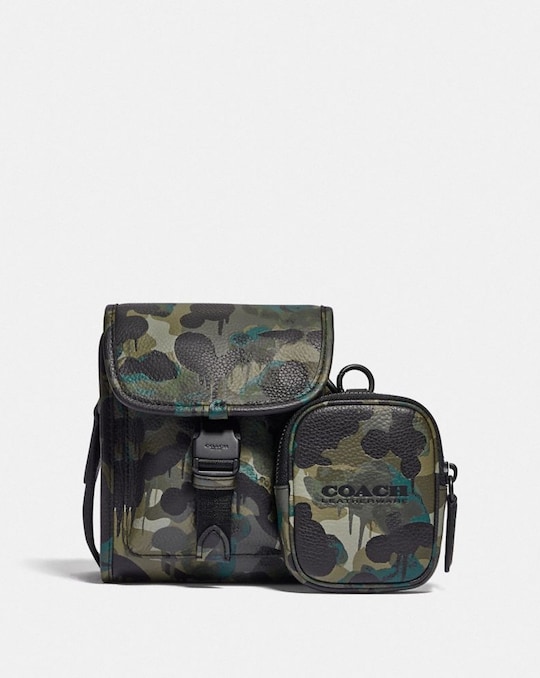 CHARTER NORTH/SOUTH CROSSBODY WITH HYBRID POUCH WITH CAMO PRINT