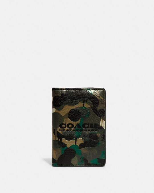 CARD WALLET IN SIGNATURE CANVAS WITH CAMO PRINT