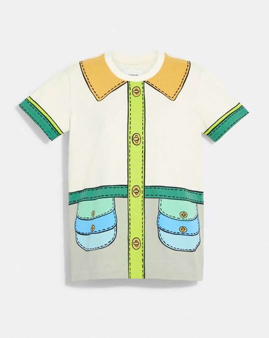 TROMPE L'OEIL BELTED T-SHIRT IN ORGANIC COTTON