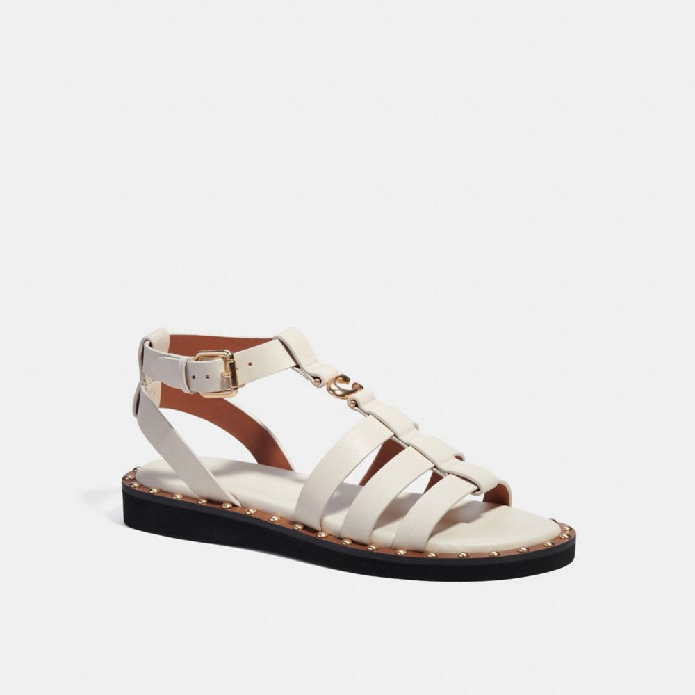 coach white sandals
