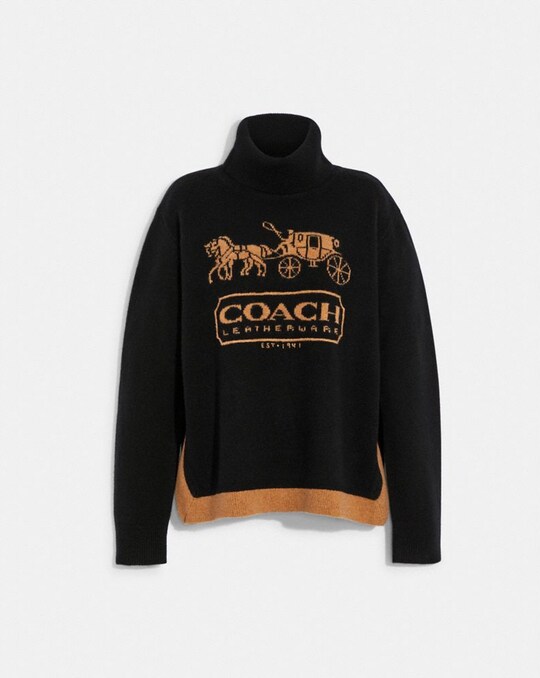 COLORBLOCK HORSE AND CARRIAGE SWEATER