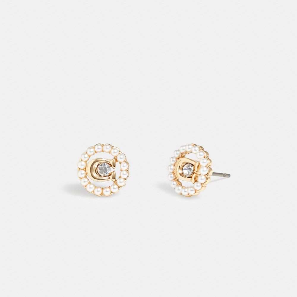 OHRSTECKER MIT SIGNATURE, KRISTALL UND PERLEN